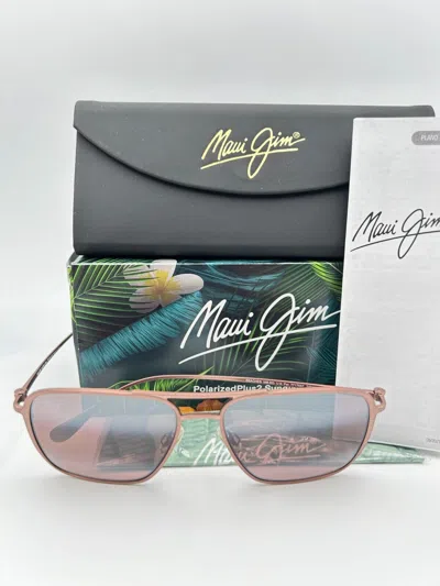 Pre-owned Maui Jim Polarized Sunglasses Mj 541-19a Beaches Brown Red Maui Rose Titanium In Pink