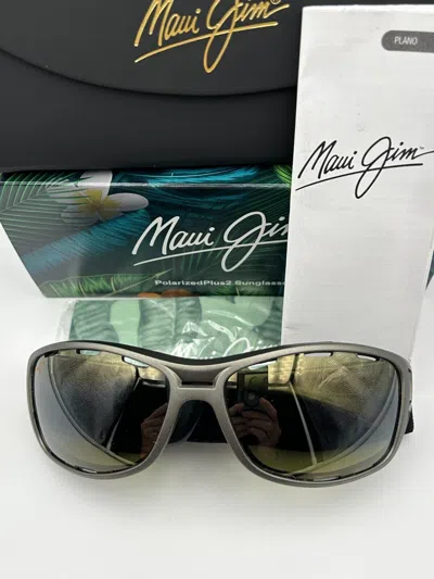 Pre-owned Maui Jim Polarized Sunglasses Mj410 11b Waterman Titanium Gray Maui Ht Mj 410 In Maui Ht Green