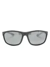 Maui Jim Predator 02 Logo-plaque Sunglasses In Black