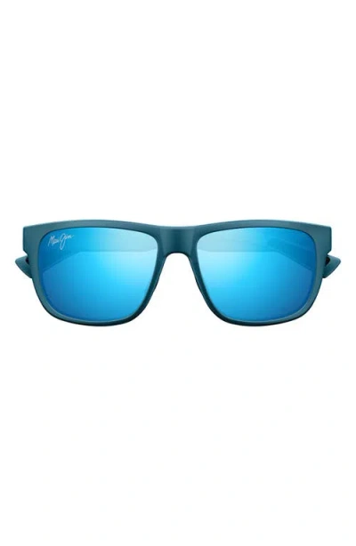 Maui Jim Puakea 57mm Polarizedplus2® Square Sunglasses In Blue/blue Hawaii