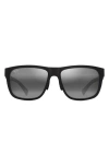 Maui Jim Puakea 57mm Polarizedplus2® Square Sunglasses In Matte Black