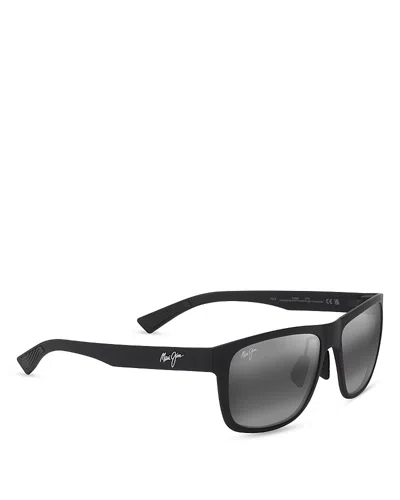 Maui Jim Puakea Classic Square Sunglasses, 57mm In Matte Black