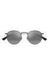 Maui Jim Pukaua Round Frame Sunglasses In Silver/neutral Grey