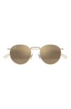 Maui Jim Pukaua 50mm Small Polarized Square Sunglasses In Gold