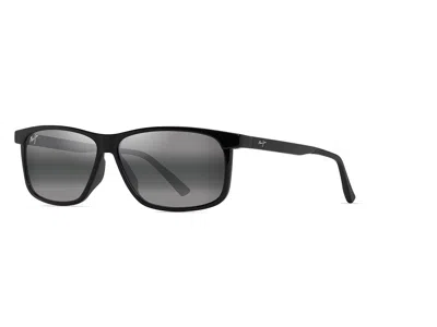 Maui Jim Pulama Fashion Sunglasses Shiny Black/neutral Grey Polarized: One Size
