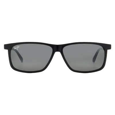Maui Jim Pulama Neutral Grey Rectangular Unisex Sunglasses 618-02 59 In Black