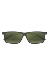 Maui Jim Pulama Rectangular-frame Sunglasses In Green