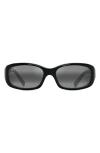 Maui Jim Punchbowl 54mm Polarized Rectangular Sunglasses In Black W/blue