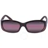 Maui Jim Punchbowl Maui Rose Rectangular Ladies Sunglasses R219-01 54 In Chocolate / Rose
