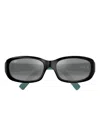 Maui Jim Punchbowl Oval-frame Sunglasses In Black