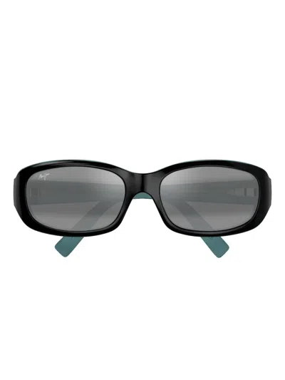 Maui Jim Punchbowl Oval-frame Sunglasses In Black