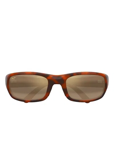 Maui Jim Rectangle-frame Sunglasses In Brown
