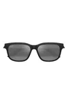 Maui Jim Rectangle Frame Sunglasses In Black