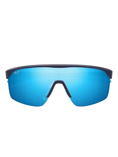 Maui Jim Rectangle Frame Sunglasses In Black