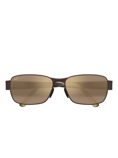 Maui Jim Rectangle-frame Sunglasses In Brown