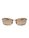 Maui Jim Rectangle-frame Sunglasses In Brown