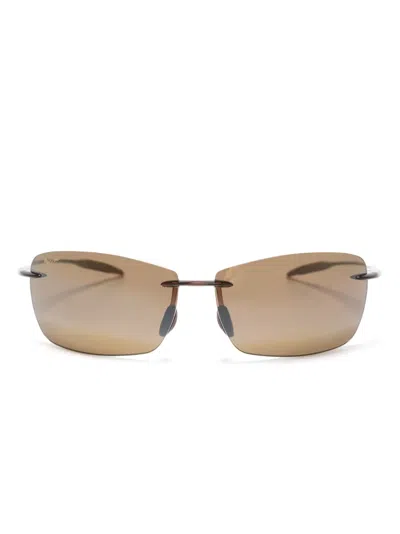 Maui Jim Rectangle-frame Sunglasses In Brown