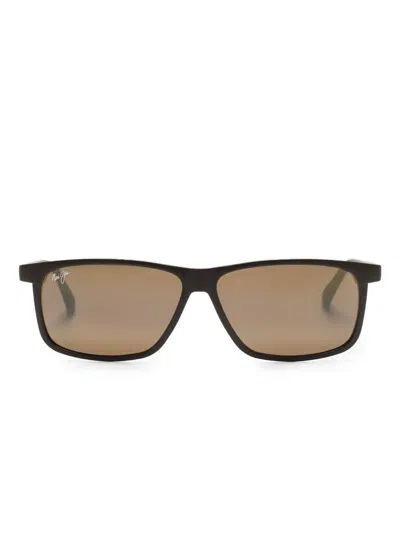 Maui Jim Rectangle-frame Sunglasses In Brown