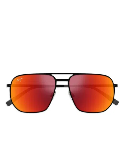 Maui Jim スクエアフレーム サングラス In Black