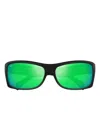 Maui Jim Rectangular Mirrored Sunglasses In Green