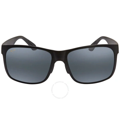 Maui Jim Red Sands Polarized Grey Square Men's Sunglasses 432-2m 59 In Red   / Black / Grey