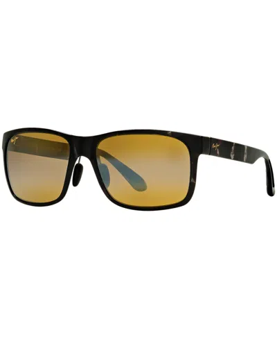 Maui Jim Red Sands Polarized Sunglasses , 423 In Tortoise Black,bronze Mirrored Polarized