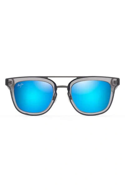 Maui Jim Relaxation Mode 49mm Polarized Square Sunglasses In Blue