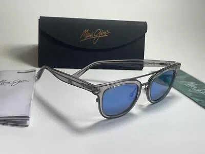 Pre-owned Maui Jim Relaxation Mode Trans Dove Gray/blue Glass Polarized Sunglasses 844-27g