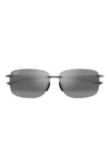 Maui Jim Rimless Rectangle Sunglasses In Gray