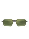 Maui Jim Rimless Rectangle Sunglasses In Green