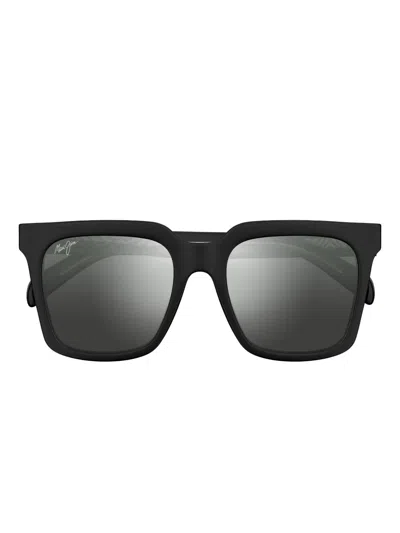 Maui Jim Rooftops Square-frame Sunglasses In Black