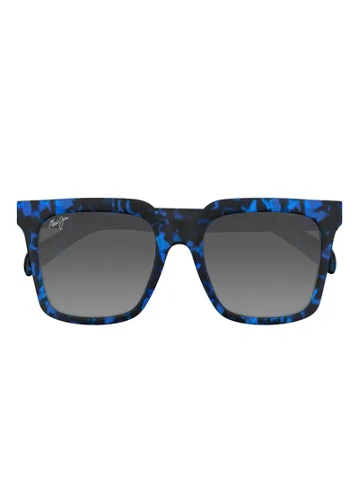Maui Jim Rooftops Tortoiseshell Square Sunglasses In Blue