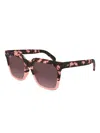Maui Jim Rooftops Tortoiseshell Square Sunglasses In Pink