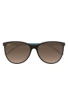 Maui Jim Rose Ocean 57mm Gradient Polarized Cat Eye Sunglasses In Brown