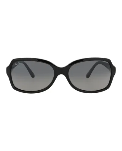 Maui Jim Round-frame Injected Sunglasses In Black