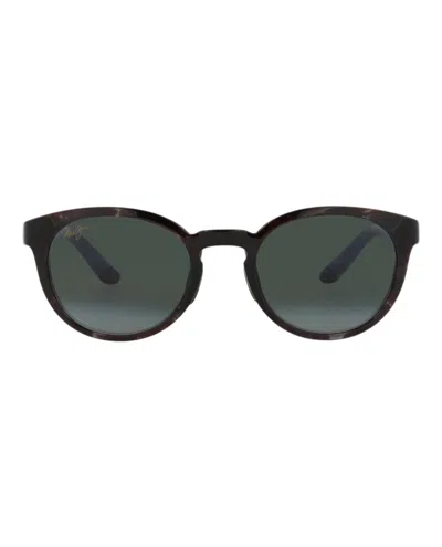 Maui Jim Round-frame Injected Sunglasses In Green