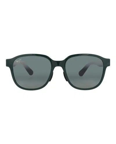 Maui Jim Round-frame Injection Sunglasses In Gray