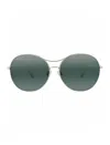 Maui Jim Round-frame Titanium Sunglasses In Green
