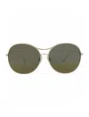 Maui Jim Round-frame Titanium Sunglasses In Green