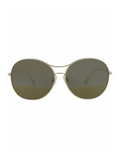 Maui Jim Round-frame Titanium Sunglasses In Green