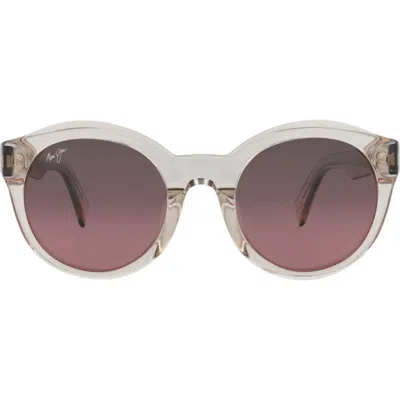 Maui Jim Round Polarized Sunglasses In Crystal Crystal Rose