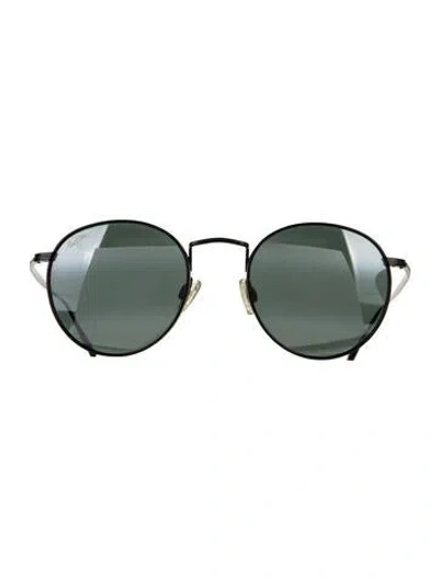 Pre-owned Maui Jim Round Tinted Sunglasses In Black