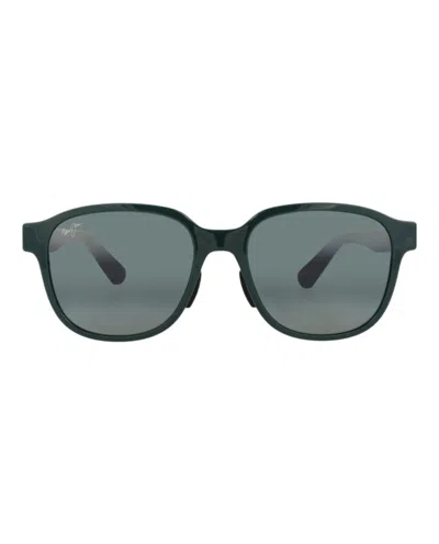 Pre-owned Maui Jim Roundframe Injection Sunglasses In Green Green Grey (649/15)