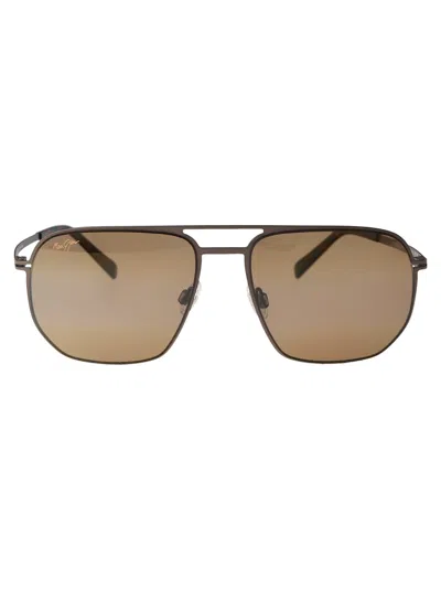 Maui Jim Satin Sepia Metal Sunglasses In Black