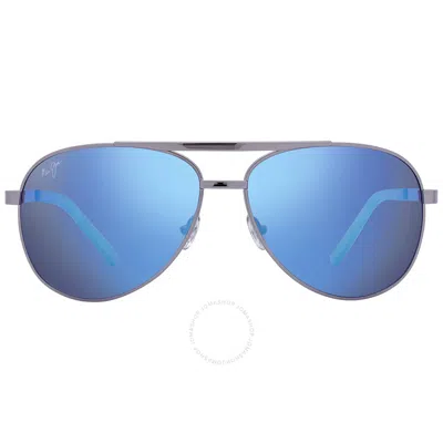 Maui Jim Seacliff Blue Hawaii Pilot Unisex Sunglasses B831-02d 61