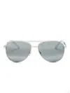 Maui Jim Seacliff Pilot-frame Sunglasses In Silver