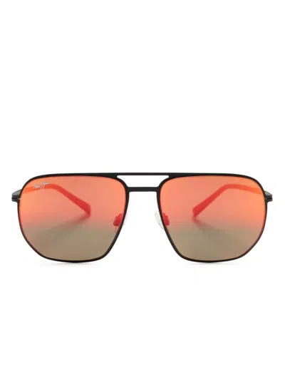 Maui Jim Shark's Cove Pilot-frame Sunglasses In Orange