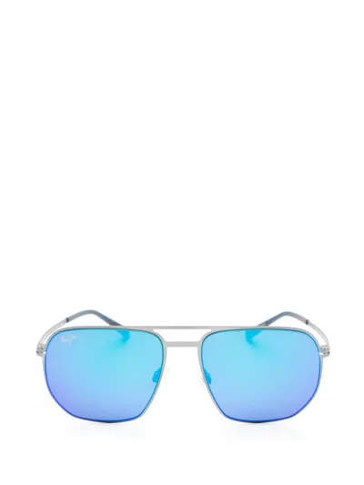 Maui Jim Shark's Cove Pilot-frame Sunglasses In Blue