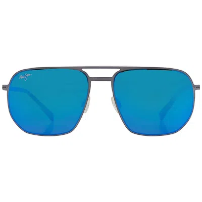 Maui Jim Sharks Cove Blue Hawaii Navigator Unisex Sunglasses B605-03 55