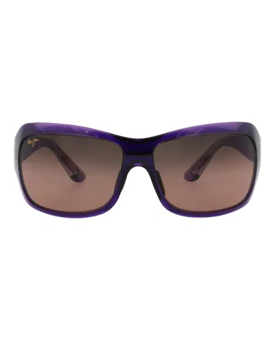 Maui Jim Shield-frame Injected Sunglasses In Blue